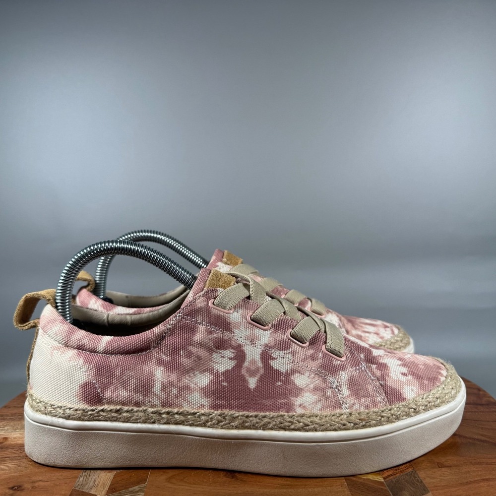 Spenco Siesta Espadrille Pink Tie Dye Platform Sneakers Womens 8B Orthotic Arch
